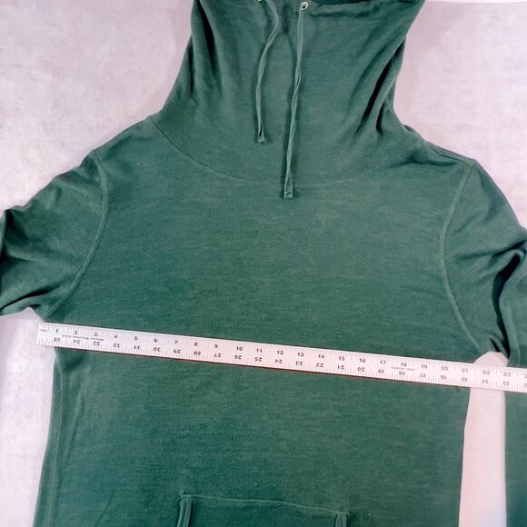 Cloud Chaser Hoodie Turtle Neck Woman M Hunter Green Long Sleeve Drawstring Neck - Picture 11 of 13